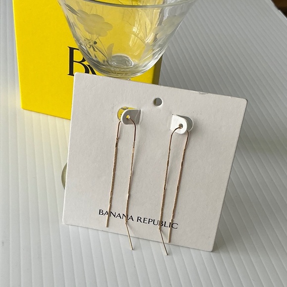 Banana Republic Gold Plated Threader Earrings - Picture 1 of 4